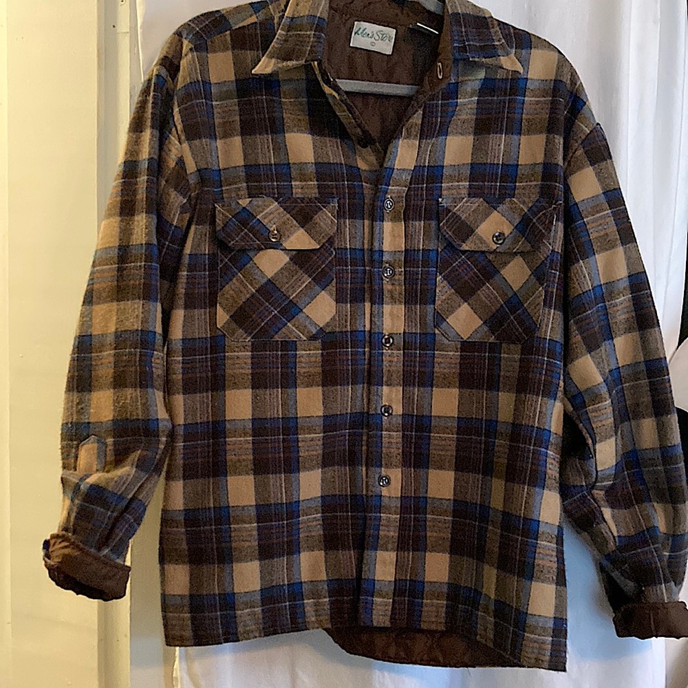 Vintage Plaid Quilted Shacket size L